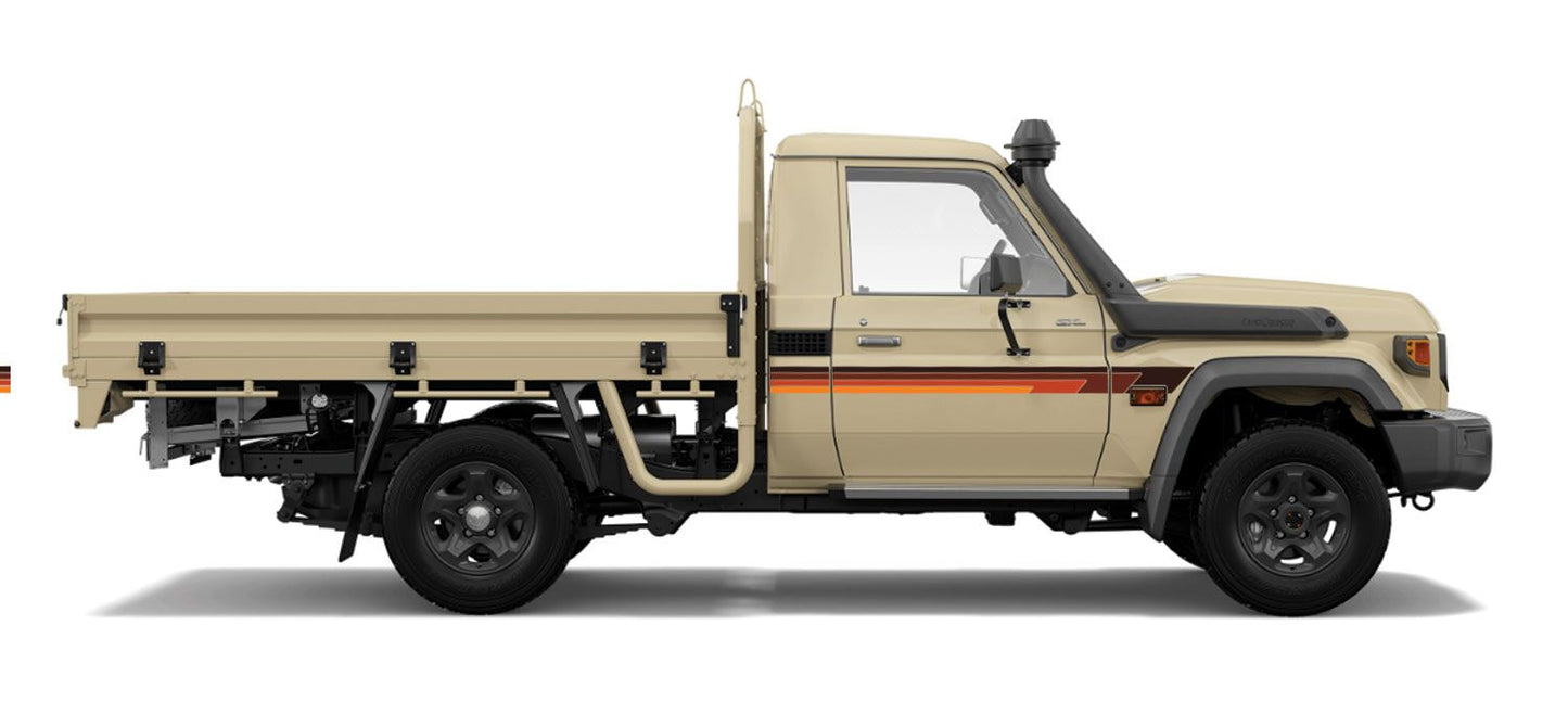 70 Series Land Cruiser Decal Body Stripe Kit (Broome Lite) - 75/79 Series Single Cab (1985-)