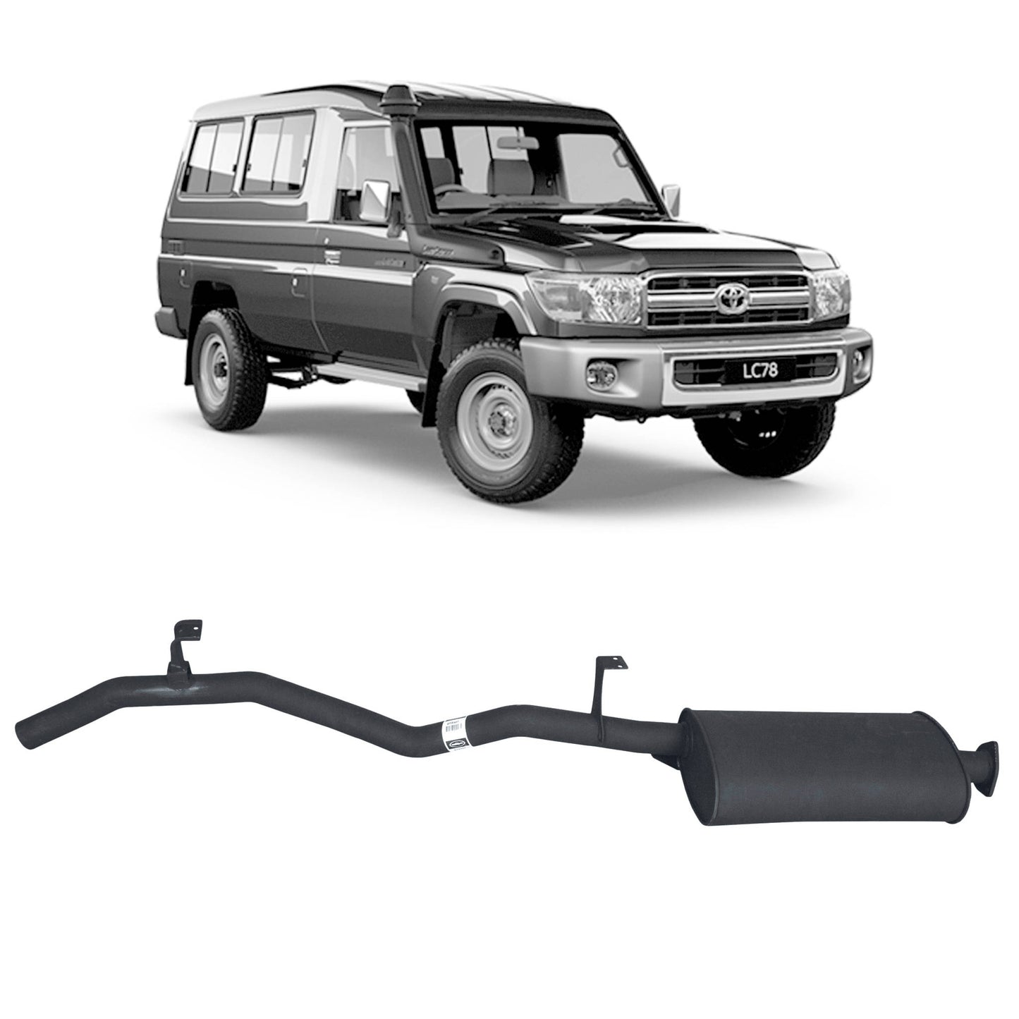 Performance 2.5" Exhaust System for the Toyota LandCruiser 75/78 Series 4.2L 1HZ (view 7)