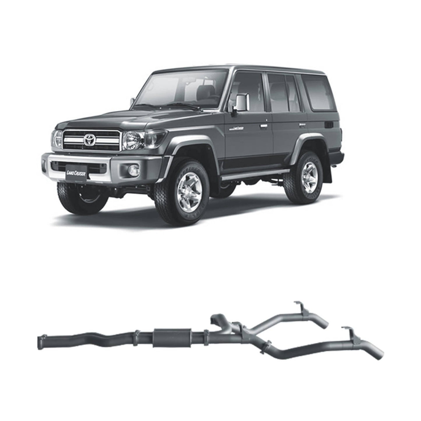 Extreme Duty 3" Twin DPF Back Exhaust for the Toyota LandCruiser 76 Series Wagon (11/2016 - On)
