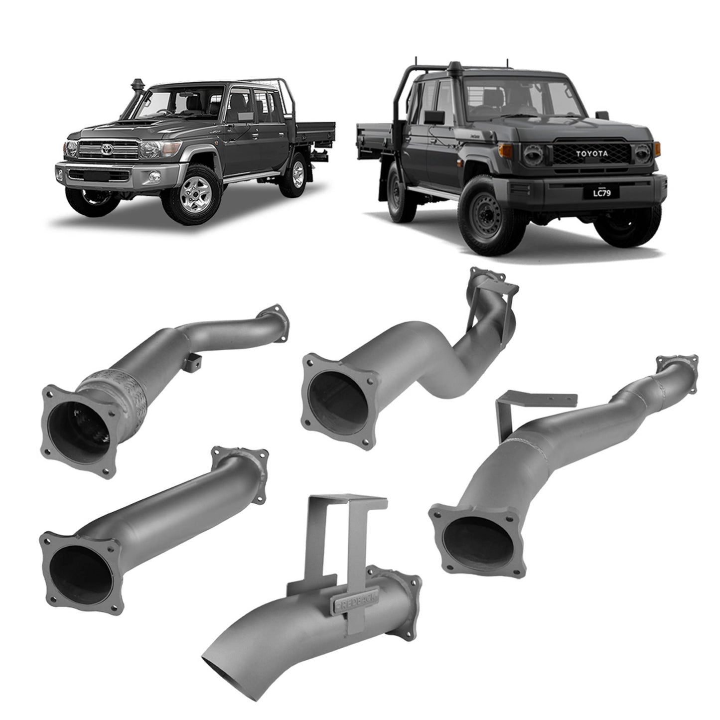 Extreme Duty 4" Turbo Back Exhaust for the Toyota LandCruiser 79 Series Dual Cab (2012 - 2024) (view 2)