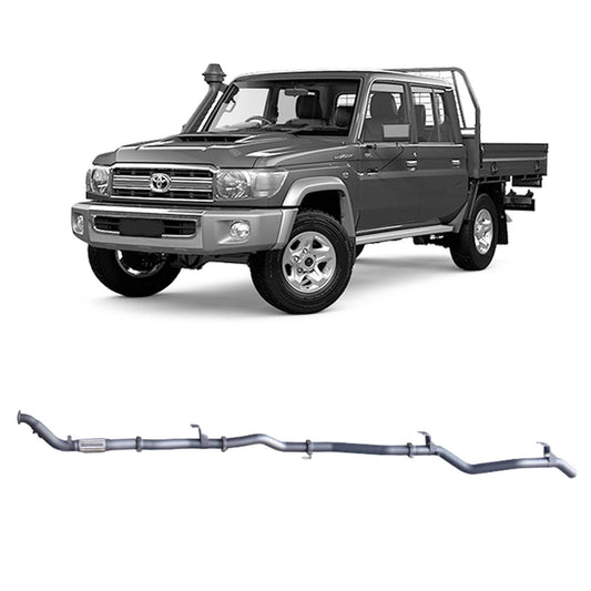Extreme Duty 3" Turbo Back Exhaust for the Toyota LandCruiser 79 Series Dual Cab w/ Auxiliary Fuel Tank (01/2012 - 10/2016)