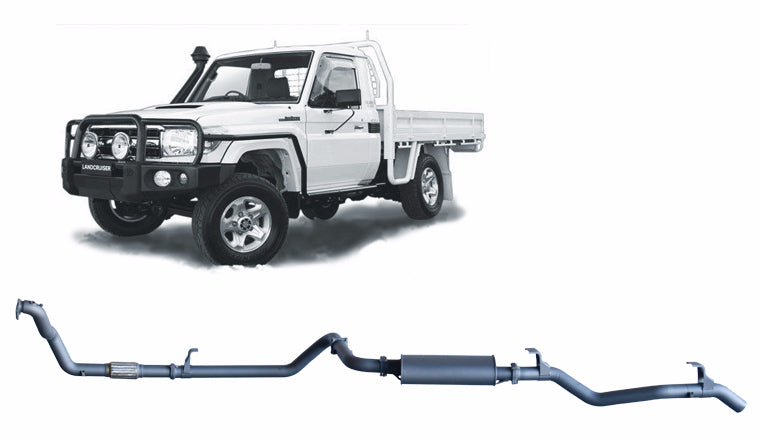 Extreme Duty 3" Exhaust for the Toyota LandCruiser 79 Series 4.2L 1HZ (10/1999 - 01/2007) (view 8)